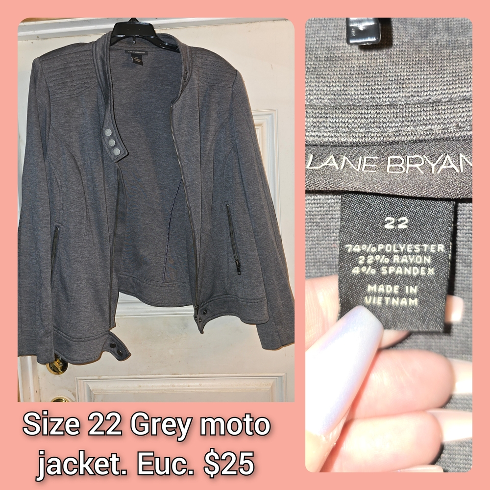 Lane Bryant Charcoal Leather Jacket
